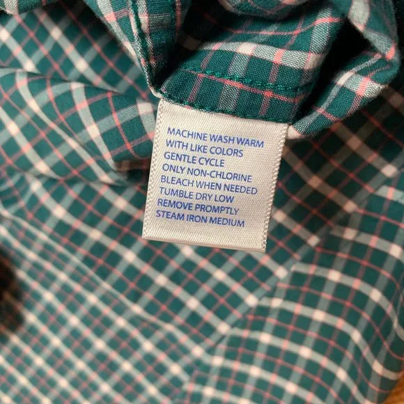 Southern Tide Shirt Green Mens Medium Plaid/Check Long Sleeve Button Down - Picture 6 of 14